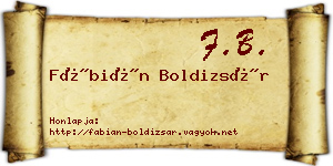 Fábián Boldizsár névjegykártya